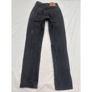 Levis 501 Straight Fit Button Fly Jeans Womens 25x26 Black Denim